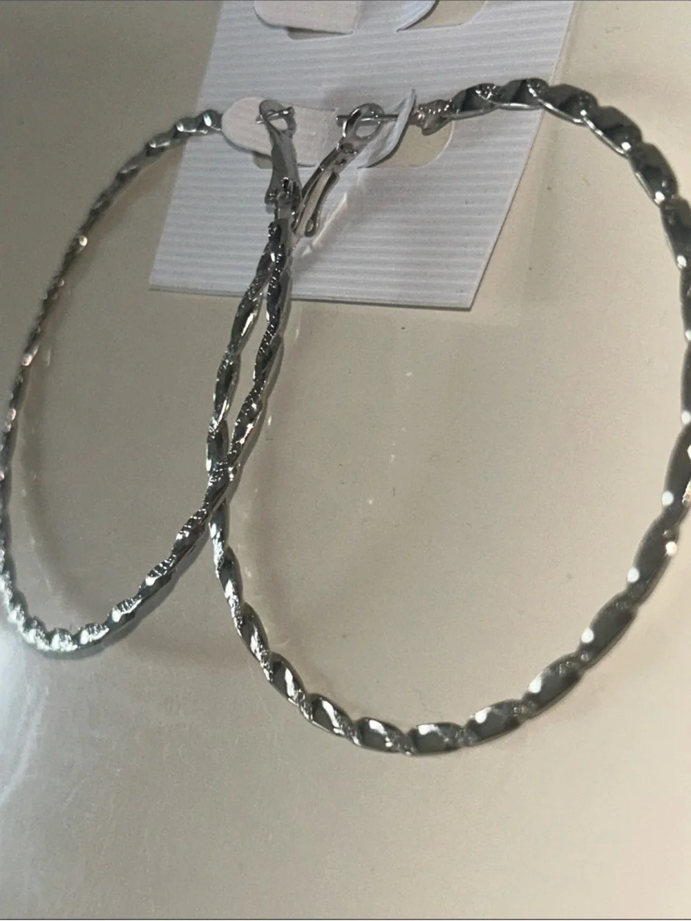 Silver Twisted Hoop Earrings - Women's Accessories NWT